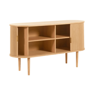 Buffet vintage en bois clair chêne 2 portes coulissantes L138 cm EPIC