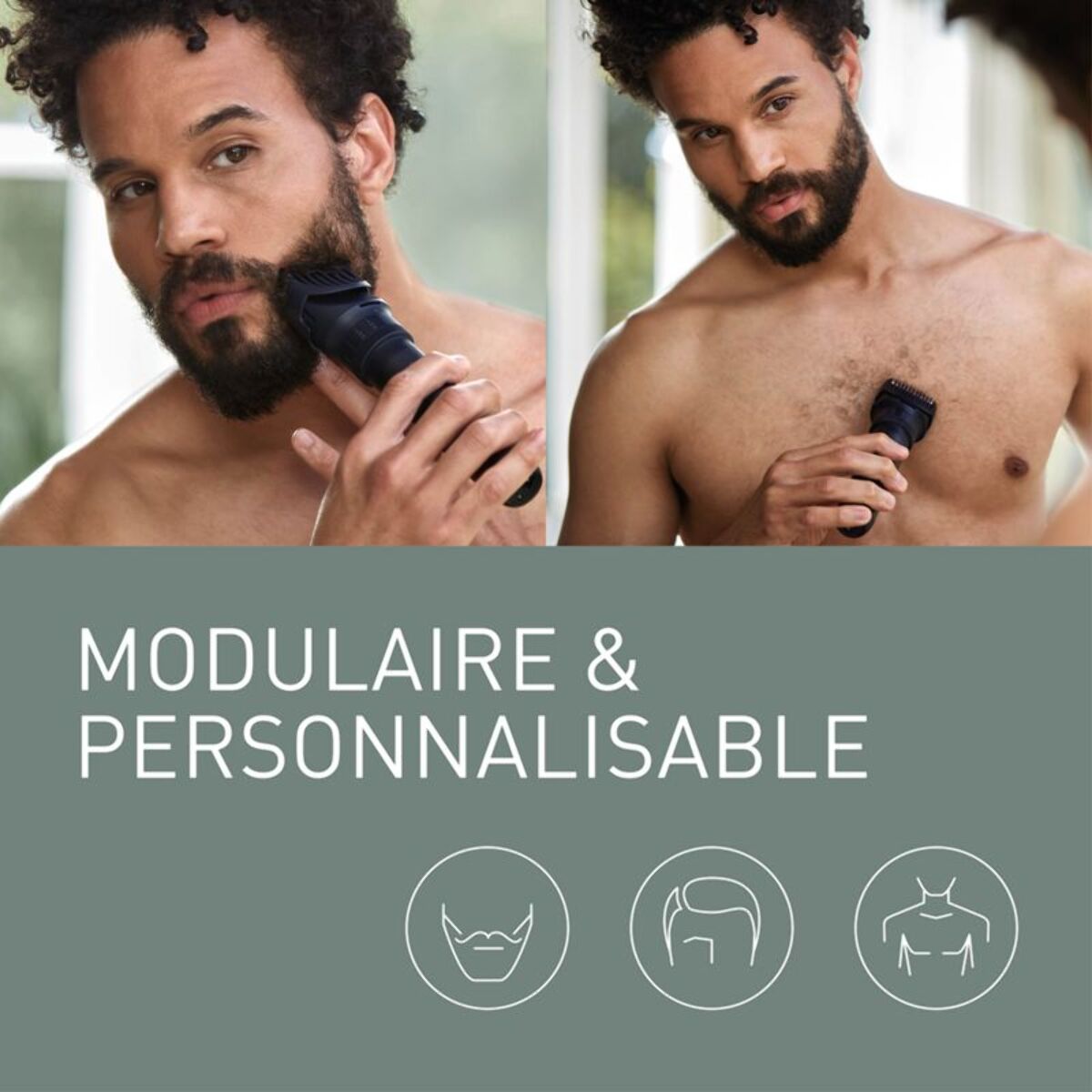 Tondeuse multi usages PANASONIC Multishape ER-CKL2-A301, molette réglable, 58 hauteurs de coupe, précision 0,5 mm, autonomie 70 mn