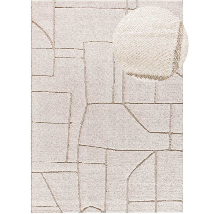 DIENA Alfombra étnica con relieve en color blanco, varias medidas disponibles.