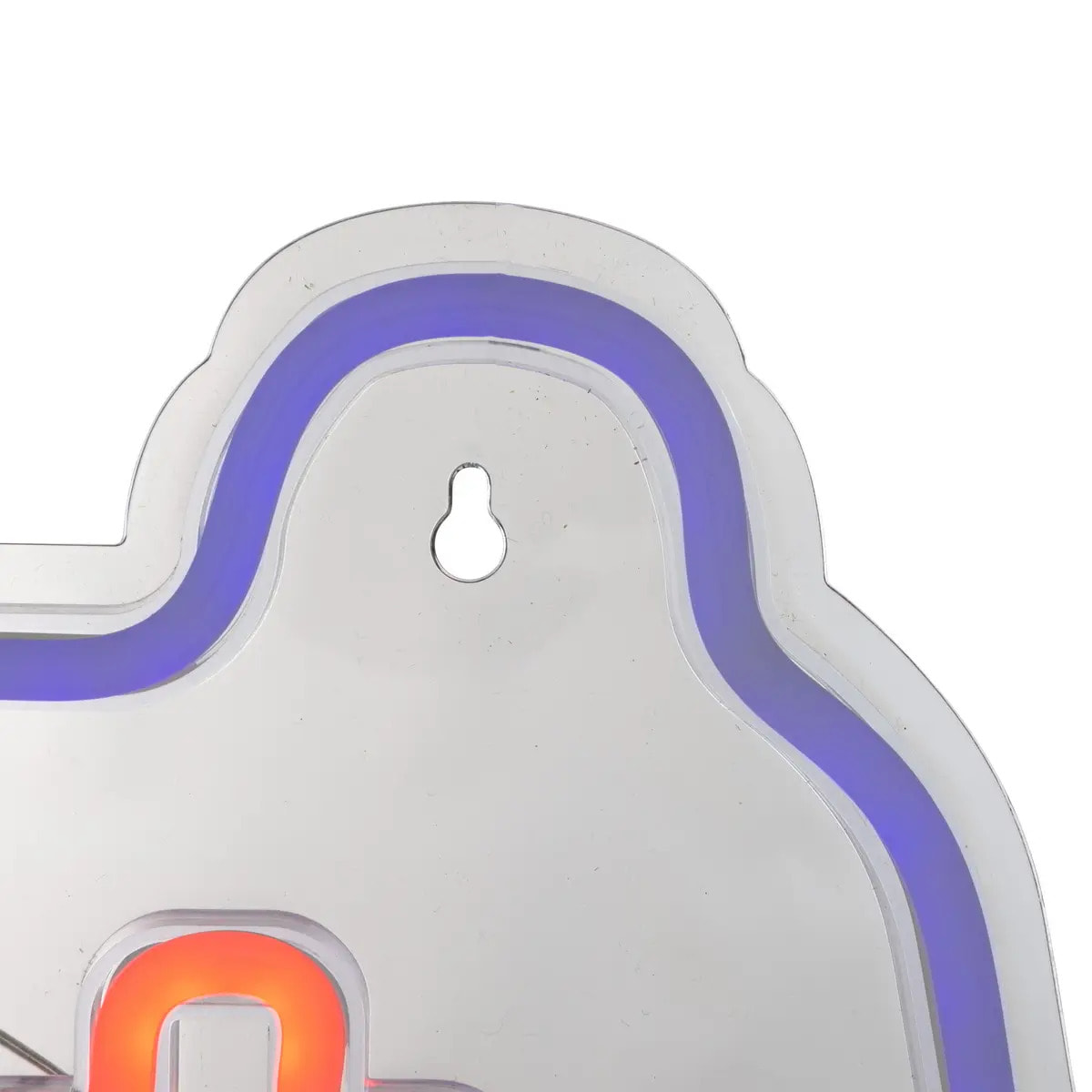Tube néon mural led "Manette" bleu L 41cm