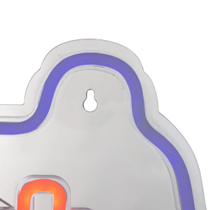 Tube néon mural led "Manette" bleu L 41cm