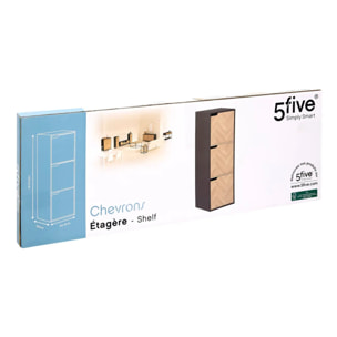 Étagère "Mix'n'door" 3 cases effet bois et noir 34,4x32cm