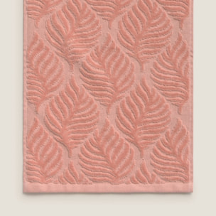 Toalla baño rizo algodón jacquard floral Claudia color rosa 100% Algodón