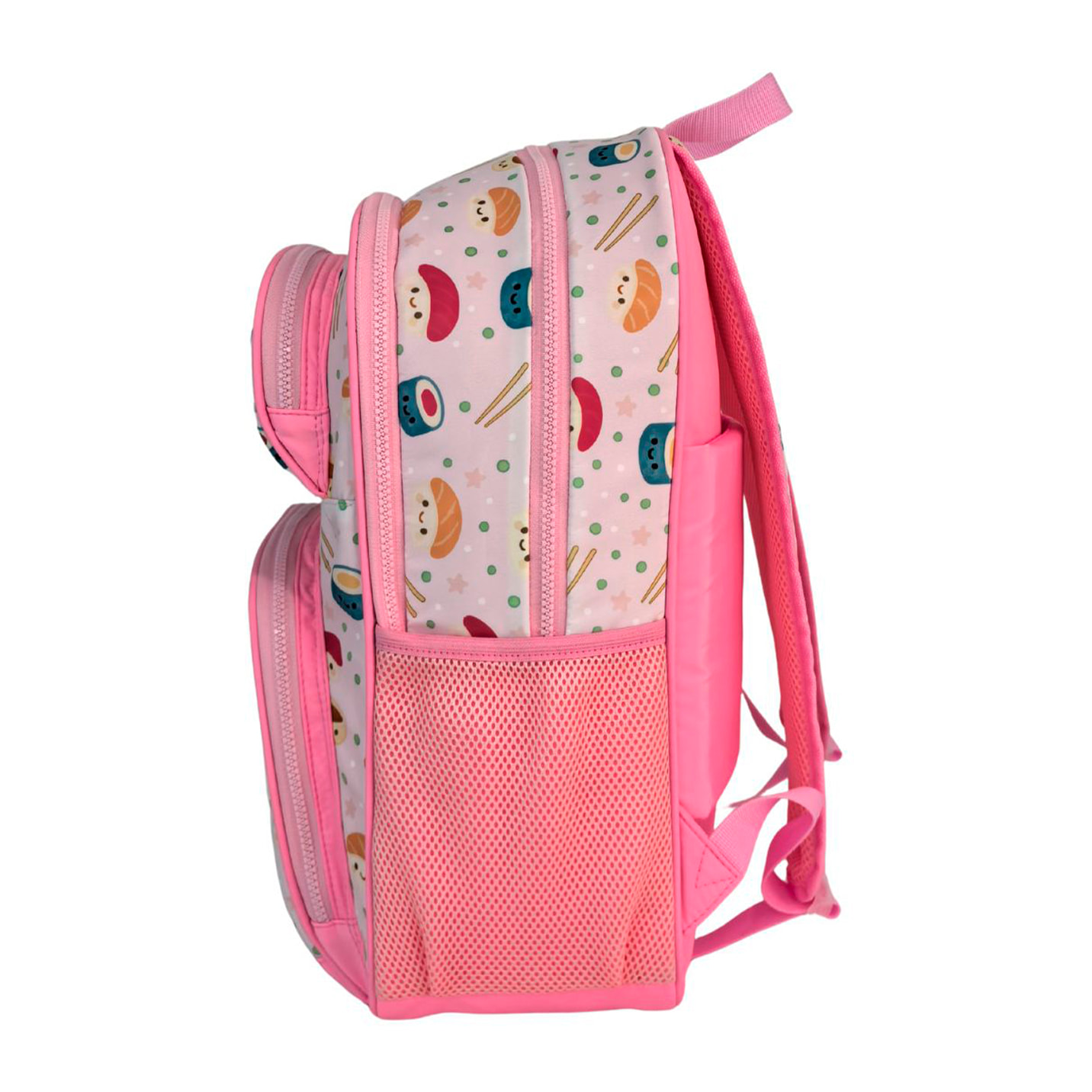 Zaino Primario Blin Blin Sushi doppio scomparto, grande capacità e adattabile al carrello. Con accessorio pom pom.