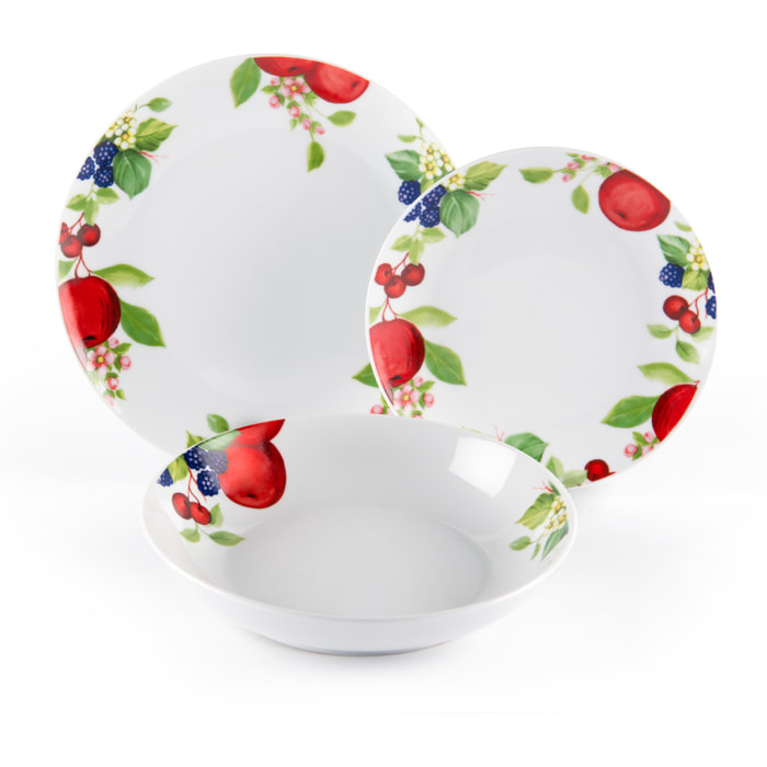 Service de table 18 pièces Excelsa – Apple, Porcelaine Blanc