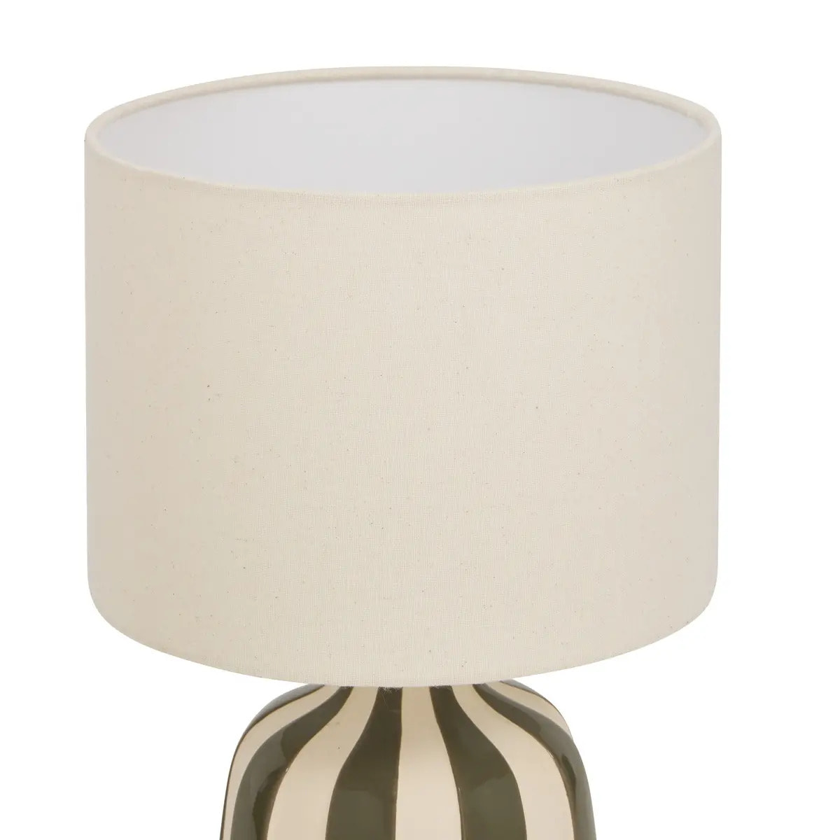 Lampe cylindrique Vilma H.41,5cm vert rayé
