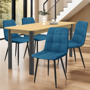 Chaises Linda en velours et pieds métal noirs