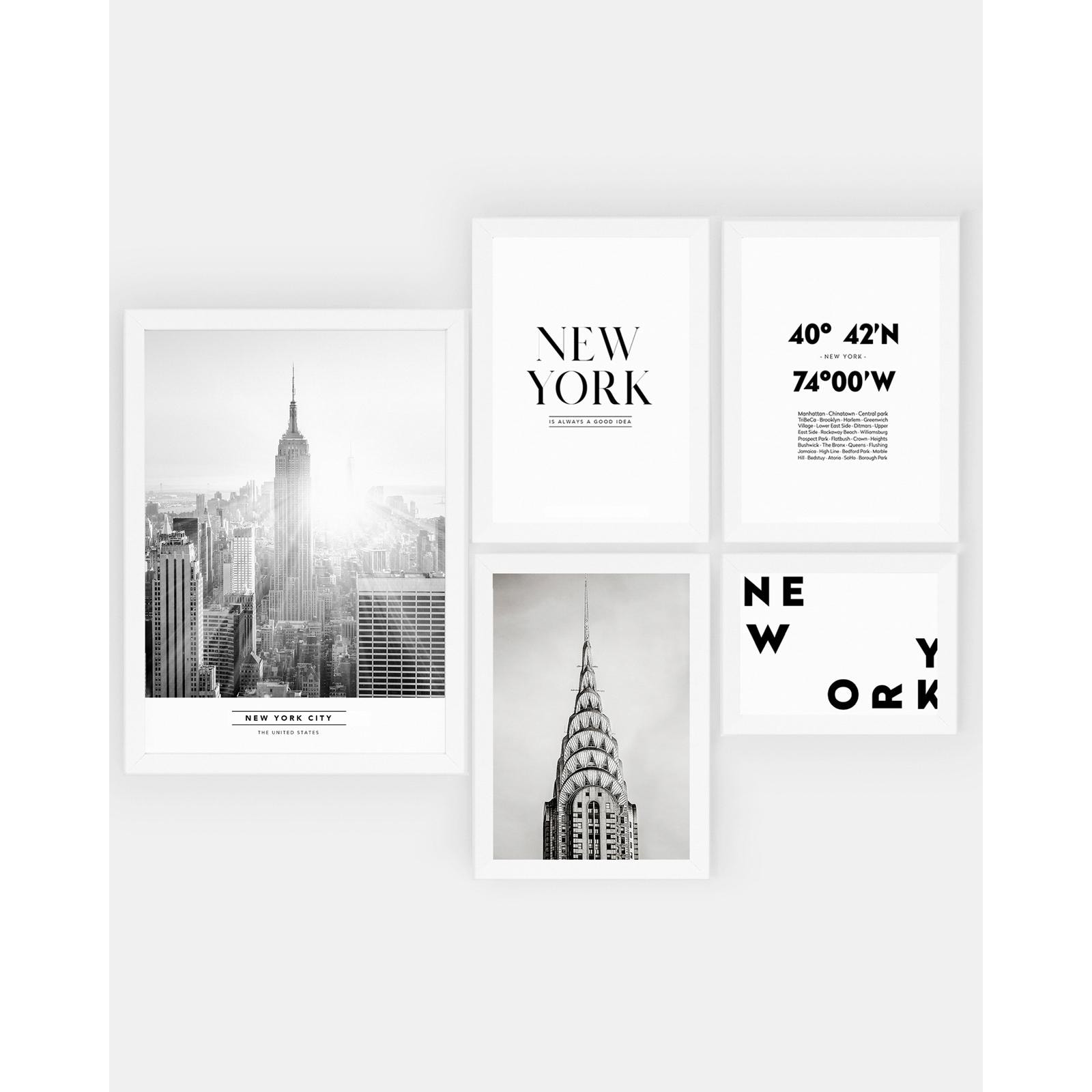 Pack de 5 láminas New York City Alto: 46 Largo: 33.7 Ancho: 2