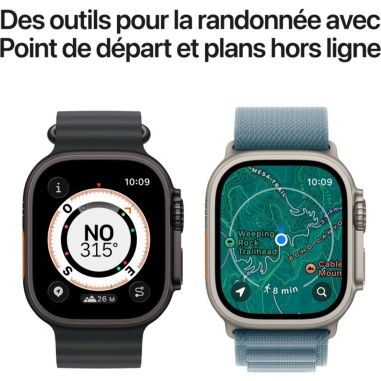 Montre connectée APPLE WATCH 49mm Tit Nat / Trail Bleu Ultra 3 S/M Ce