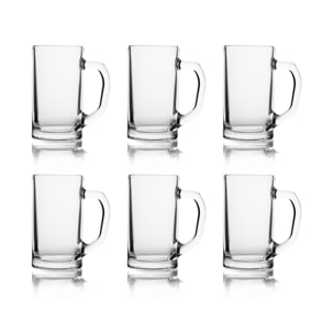 Set de 6 chopes à bière Excelsa – Amburgo, Verre Transparent 49 cl