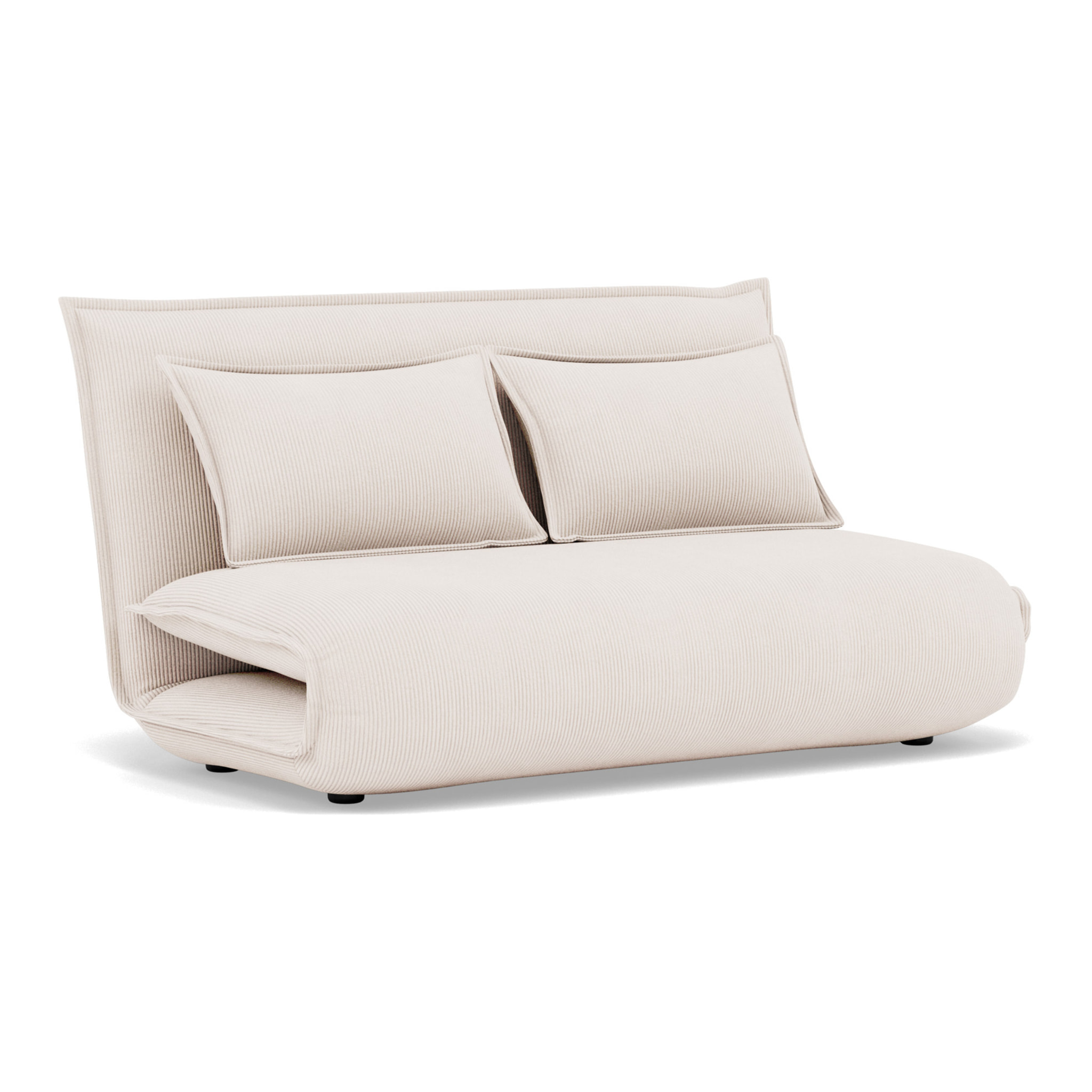 Candice - Banquette 2 places convertible clic-clac en velours côtelé - Beige