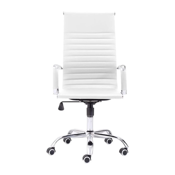 Silla de oficina Letter símil piel Blanco