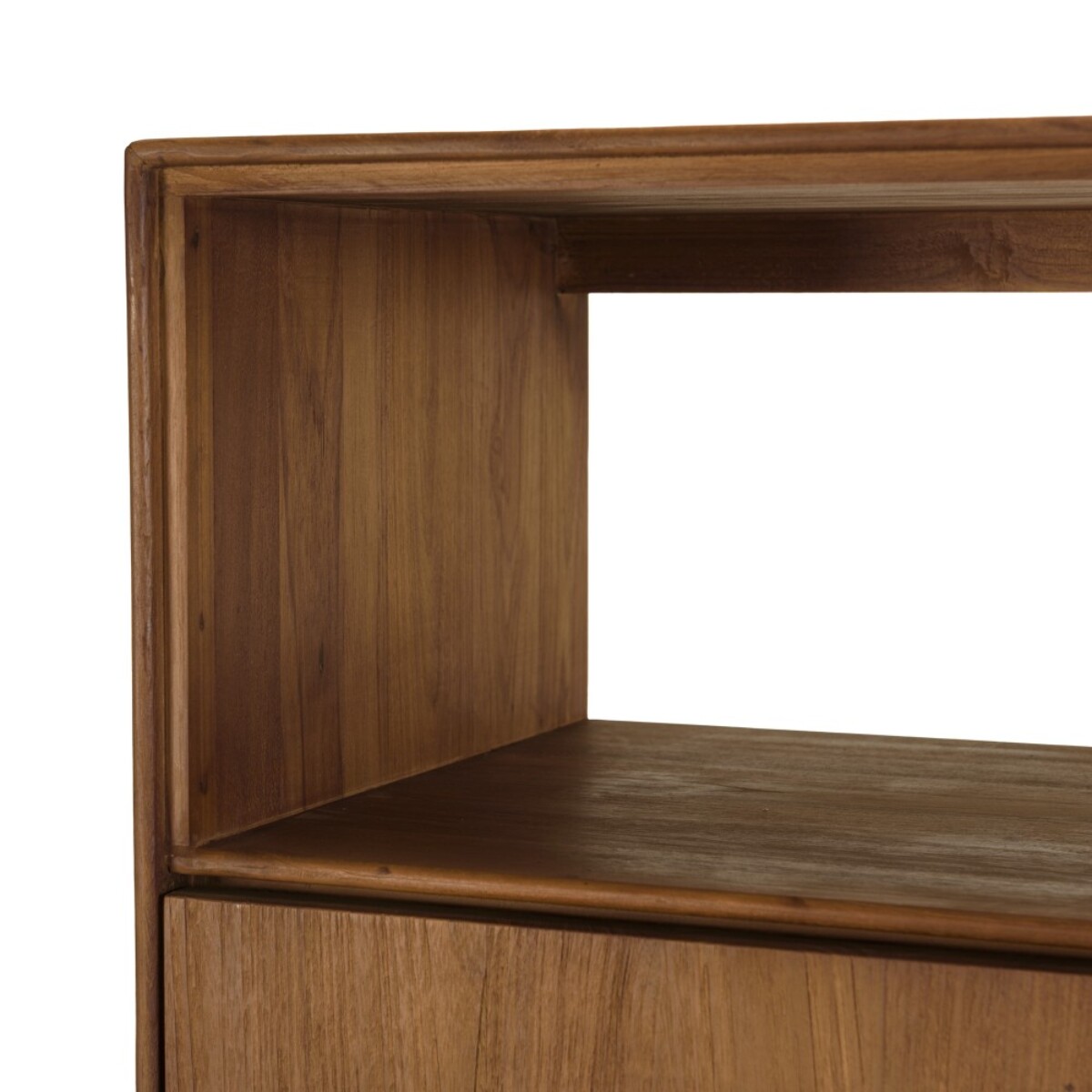 SIXTINE - Buffet 2 portes 1 étagère ouverte 90x155cm en bois de teck recyclé