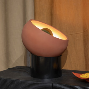 Zahra - Lampe à poser ronde en terre cuite ø29cm : Couleur - Terracotta.