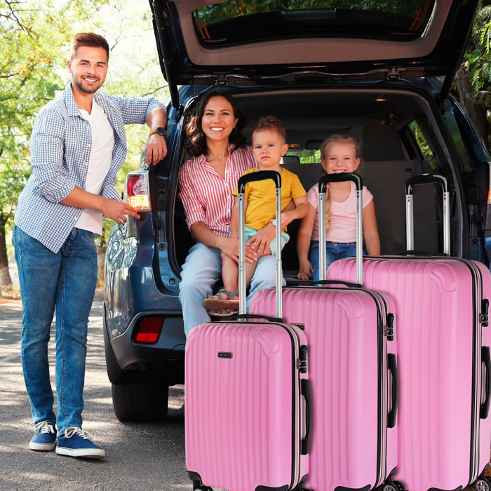 Maleta Itaca Sevron Set De 3 Unidades Rosa