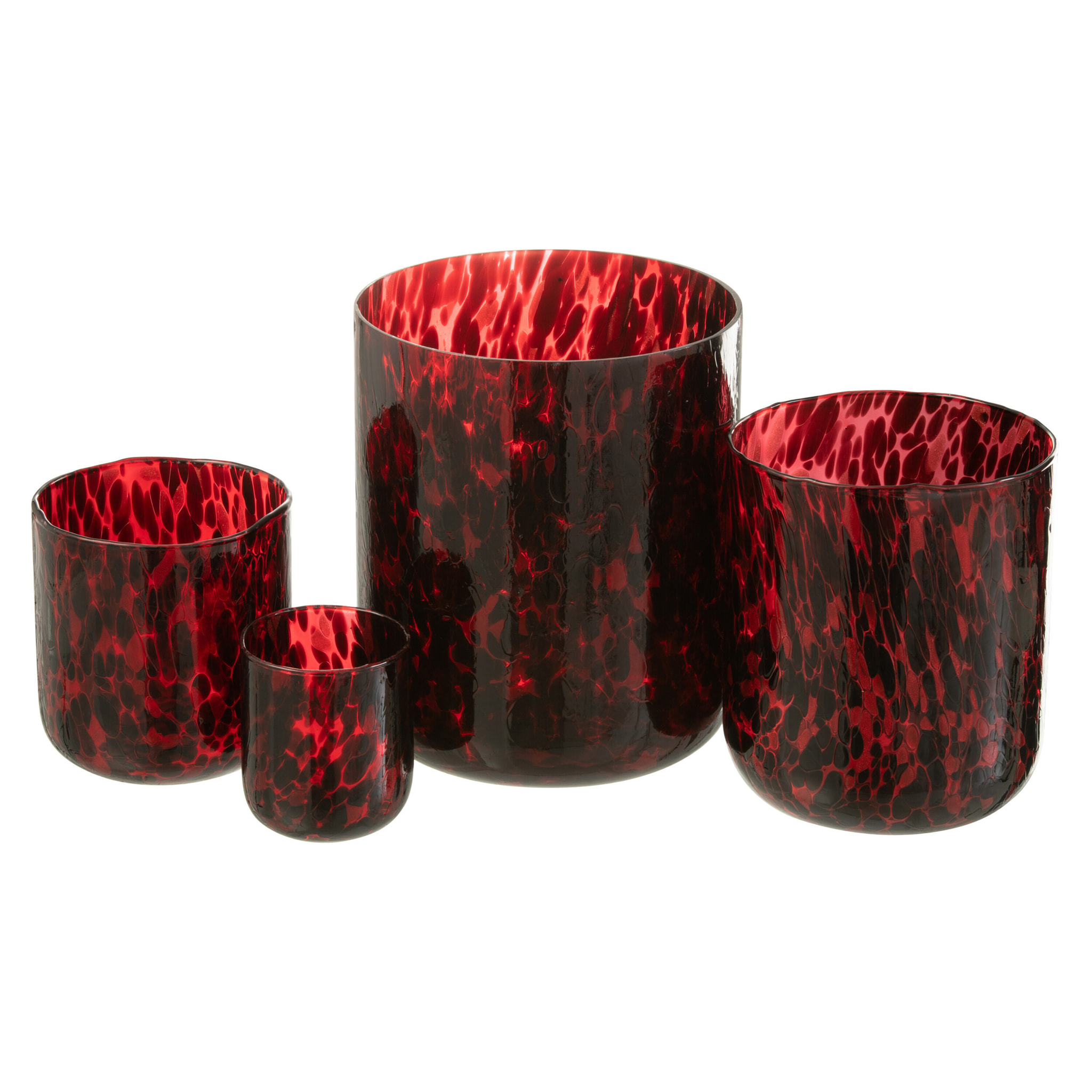 J-Line photophore Tache - verre - rouge/noir - extra large