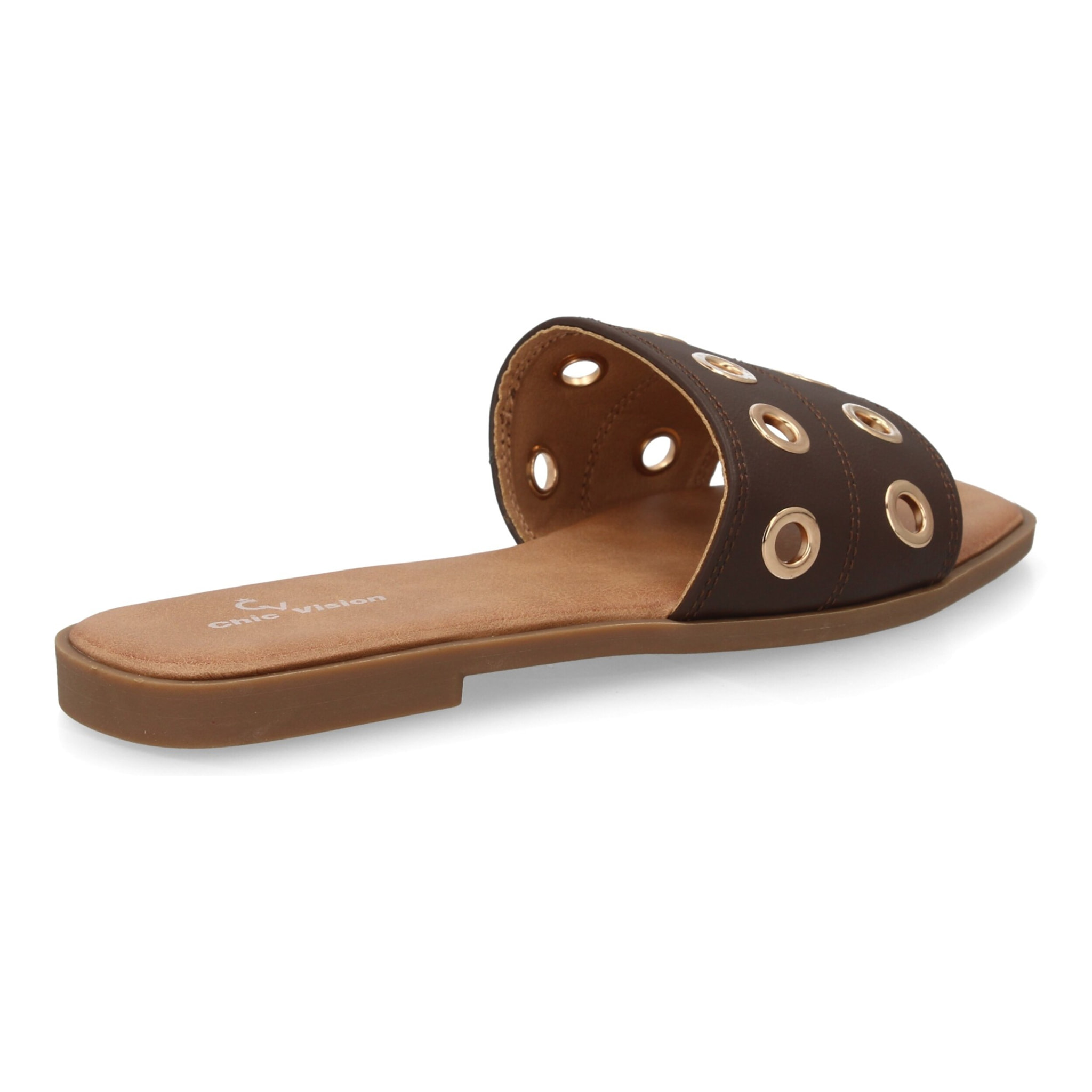 Sandalia pala mujer con ojales metálicos