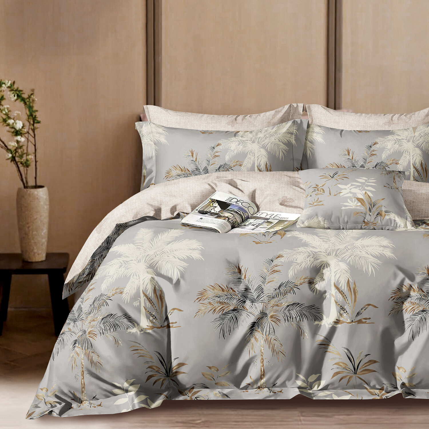 Parure housse de couette 100% percale de coton - sélénore