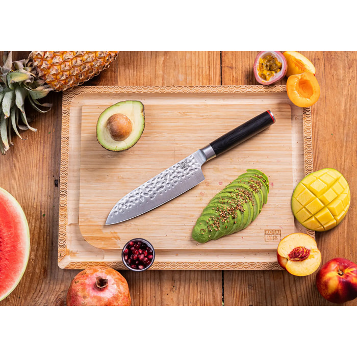 Coltello "Santoku" martellato | acciaio 440C | L: 18 cm