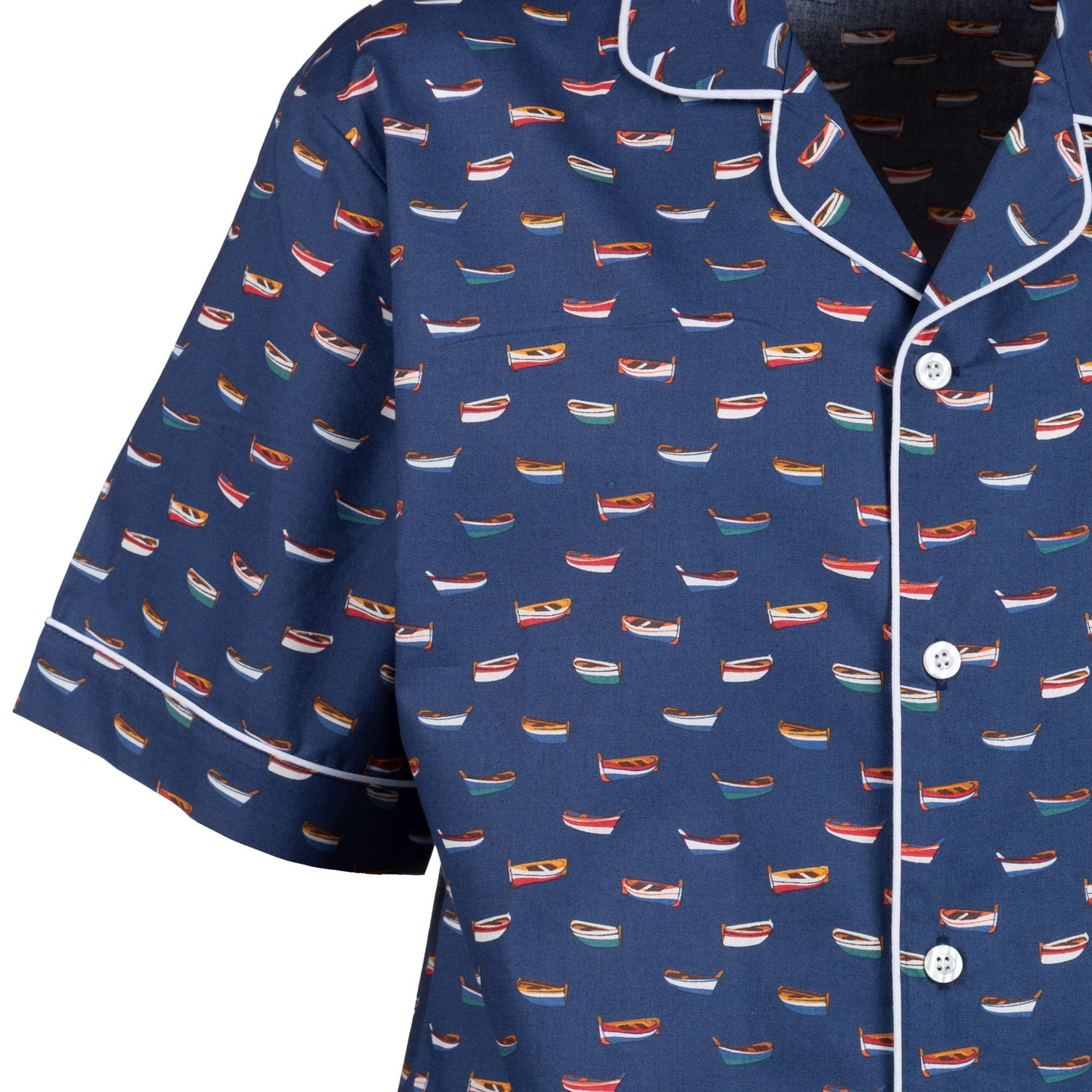 Pigiama leggero UOMO corto cotone barchette blu