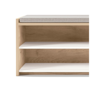 Banco descalzador Benchie melamina roble-blanco 43x110x41 cm