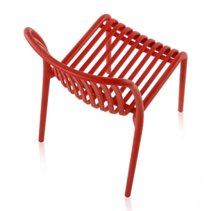 Pack 4 sillas de exterior Jamie Carmesí