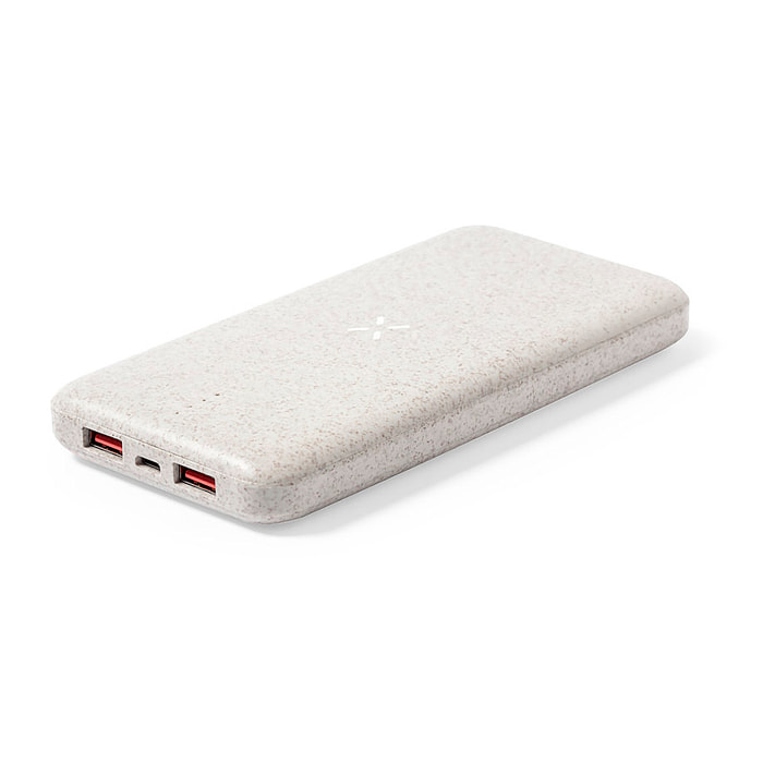 Power Bank natura grano di canna Wireless 10W. 8000 mAh.