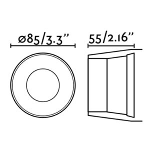 GAS Lampe encastrable noire