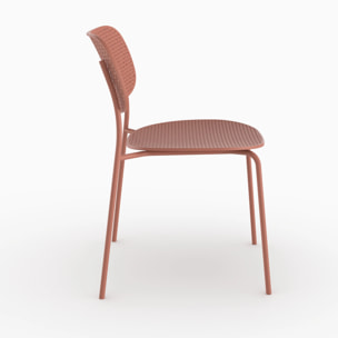 Lot de 2 chaises de jardin empilables en plastique terracotta  - Géa