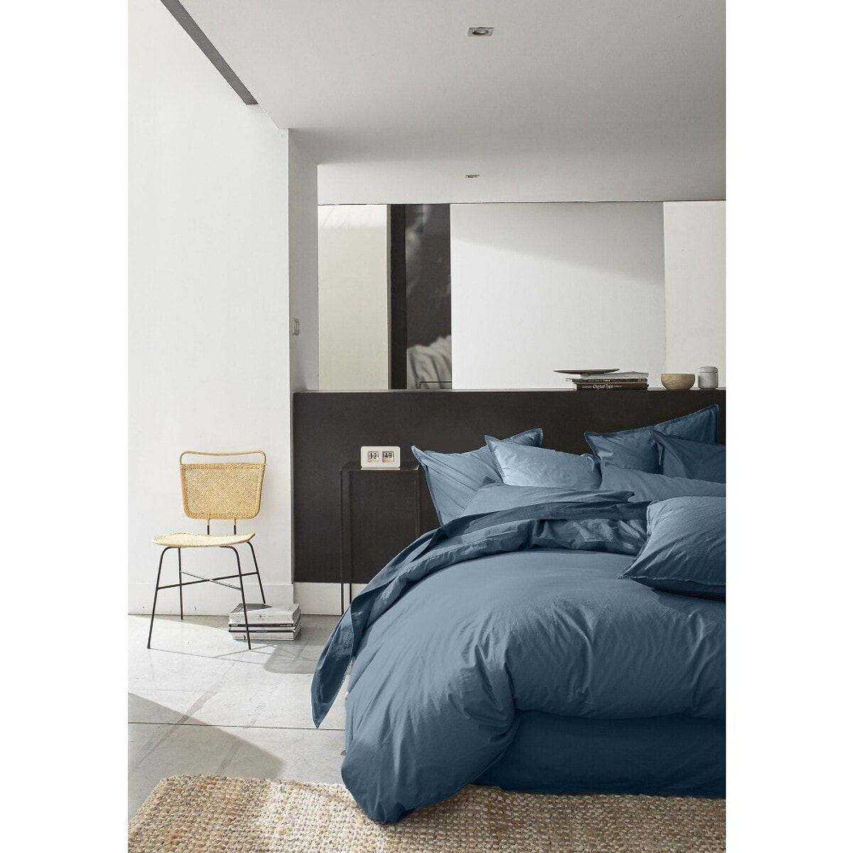 Housse De Couette 100% percale Coton lavé 80fils Emeraude