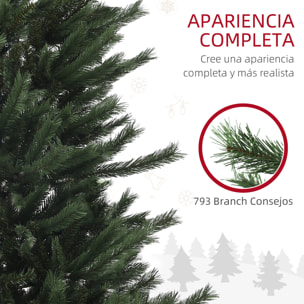 Árbol de Navidad 210 cm Árbol de Navidad Artificial con 793 Ramas y Soporte de Acero Árbol Navideño para Salón Interior Verde