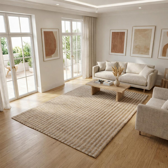 Tapis kilim tissé à la main en jute naturel