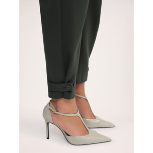 Fiorella Rubino - Pantalones Carrot en Punto Milano - Verde