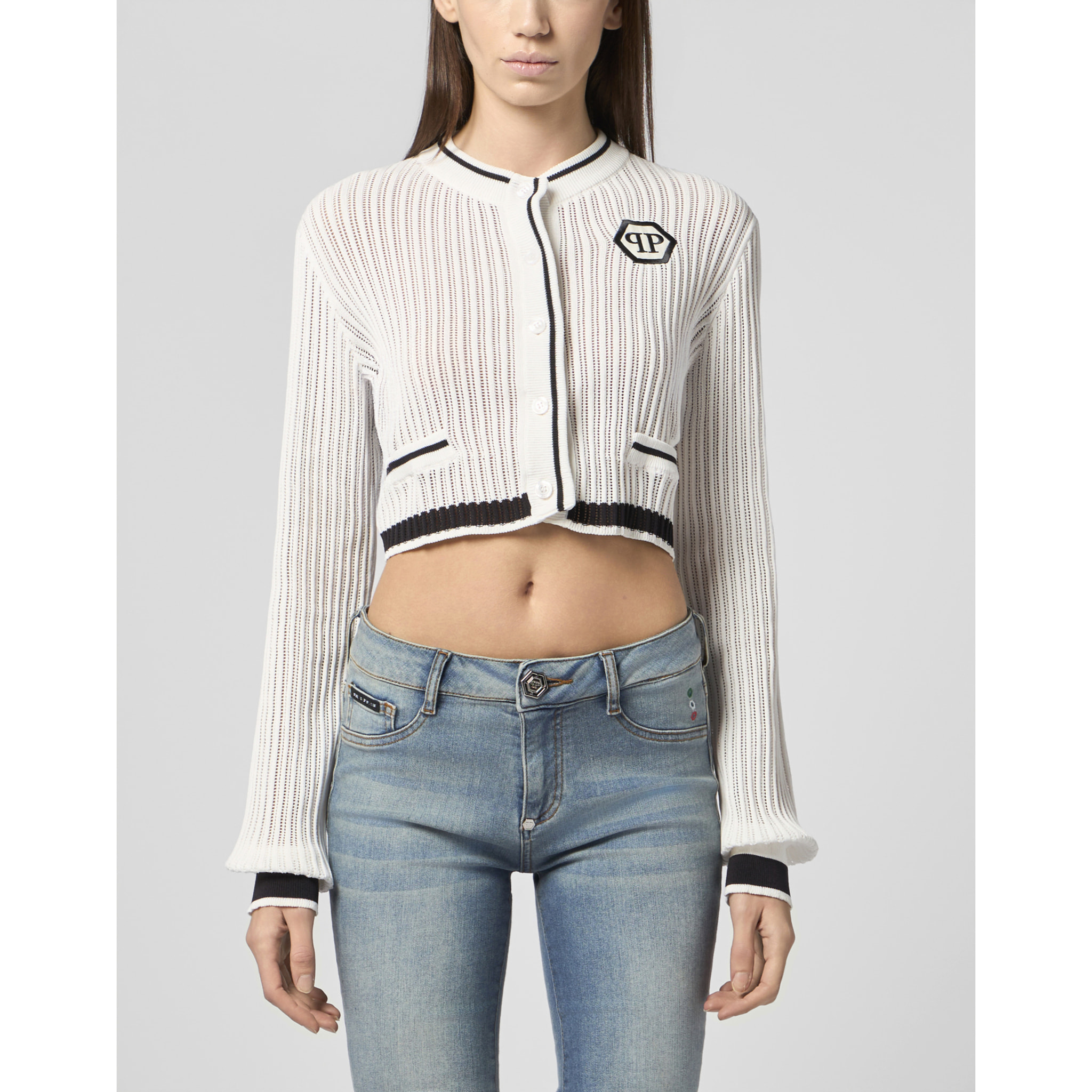 PHILIPP PLEIN Knitted Cardigan Hexagon Hexagon