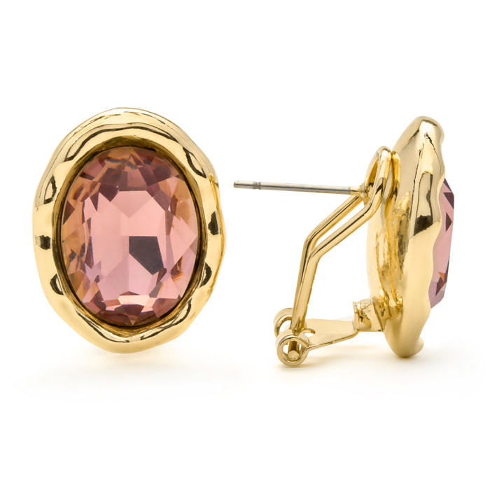Pendientes de Circonita Marrón acabado en oro amarillo 18k