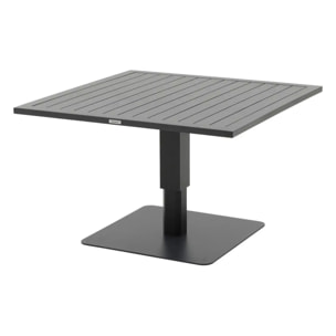 Table de jardin relevable carrée "Salimia" graphite 110 x 110 x 69cm en aluminium
