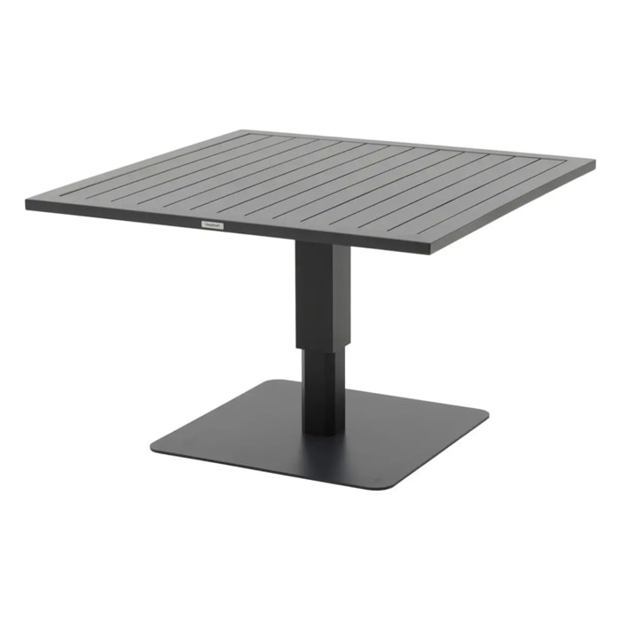 Table de jardin relevable carrée "Salimia" graphite 110 x 110 x 69cm en aluminium