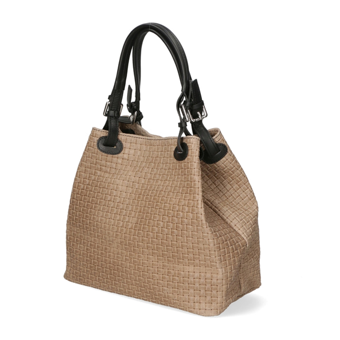 Borsa Shopper da donna In Vera pelle Made in Italy 32x29x17 cm