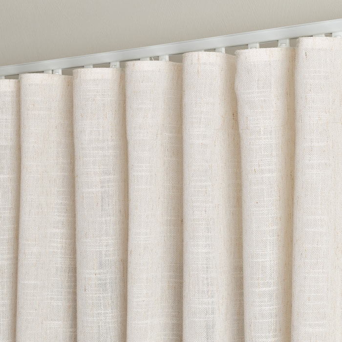 Kit rail extensible + Voilage poly-lin wave - Lin