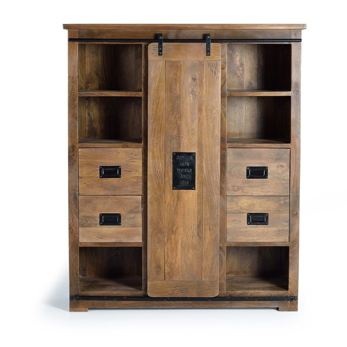 Alacena de Madera de Mango 140 Cm Estilo Industrial