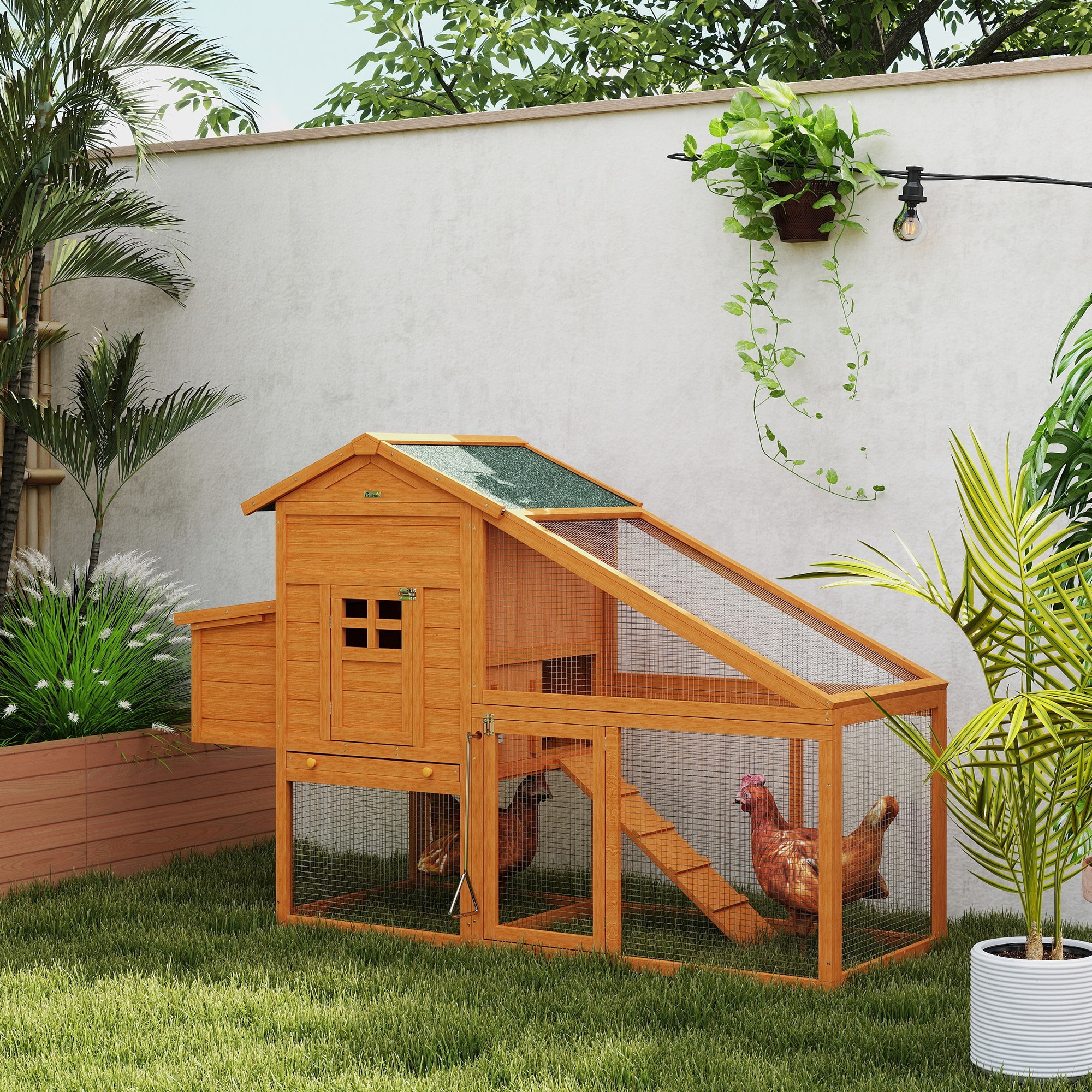 Poulailler cottage grand confort multi-équipement 179x67x115cm bois sapin pré-huilé