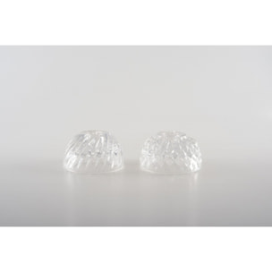 Bougeoirs en verre 8x8x4.3cm - lot de 2