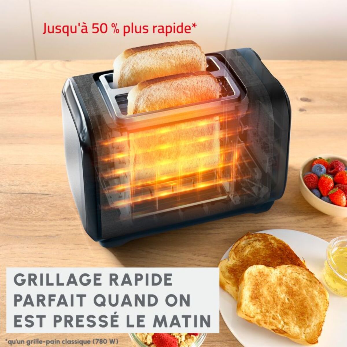 Grille-pain MOULINEX LT5S08E0 Subito Noir