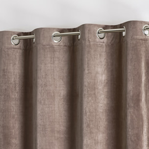 Rideau en velours feutré uni - Taupe