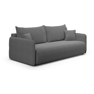 MILO - Canapé droit 3 place en tissu gris