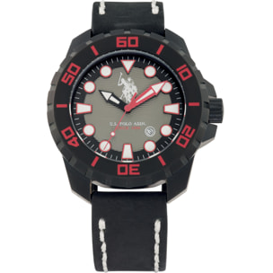 Orologio U.S. Polo Assn. In pelle nera