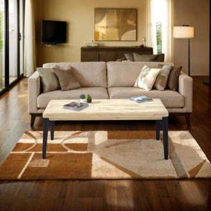 Mesa de centro elevable Padma Negro - Roble