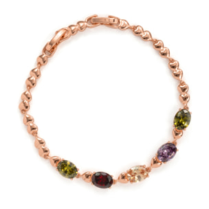 Pulsera Ezaa acabado oro rosa 18k