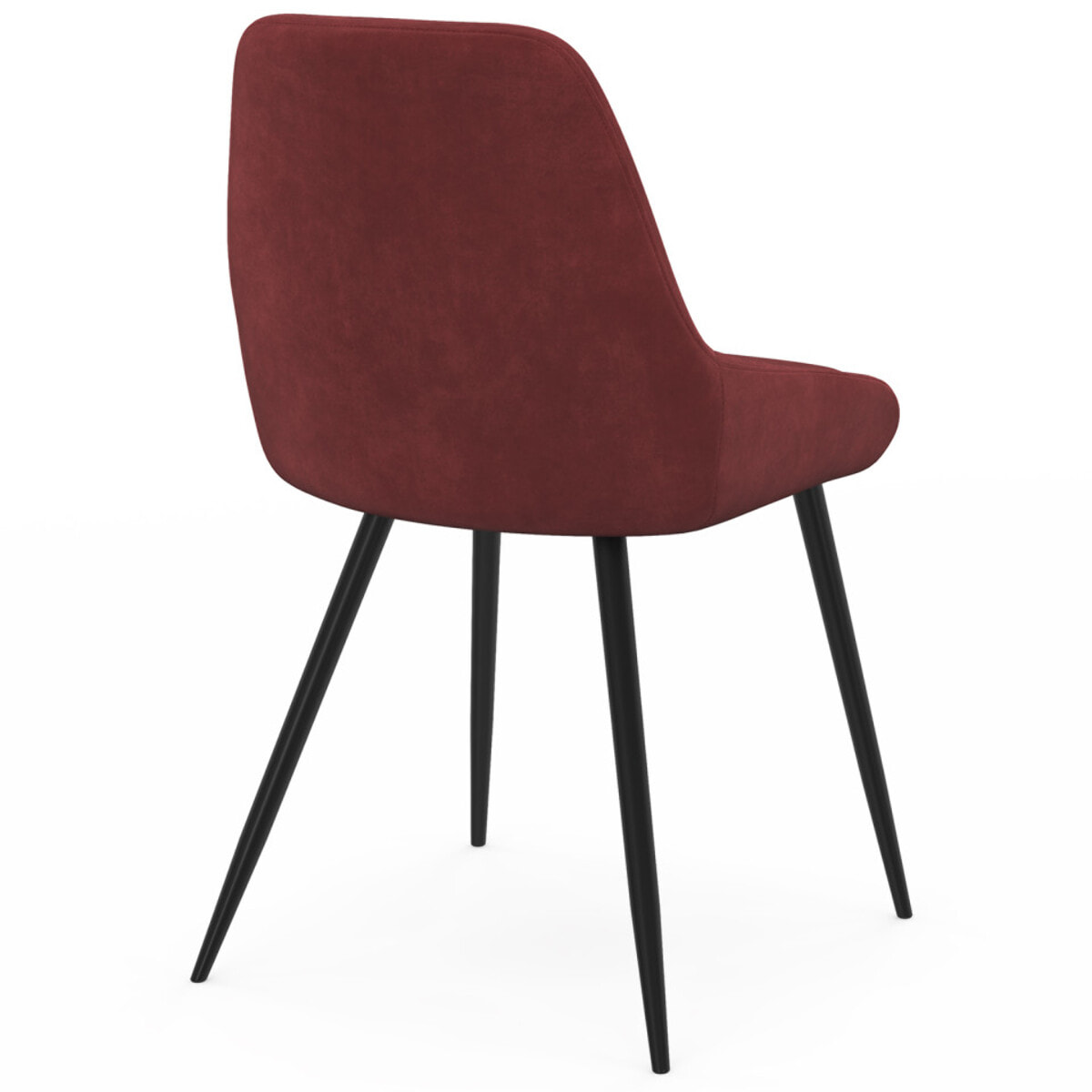 Chaises Olivia velours bordeaux pieds métal - lot de 6