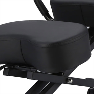 Neil - Sedia Sgabello Ergonomico Posturale Ortopedico con Schienale max 110 Kg Nero